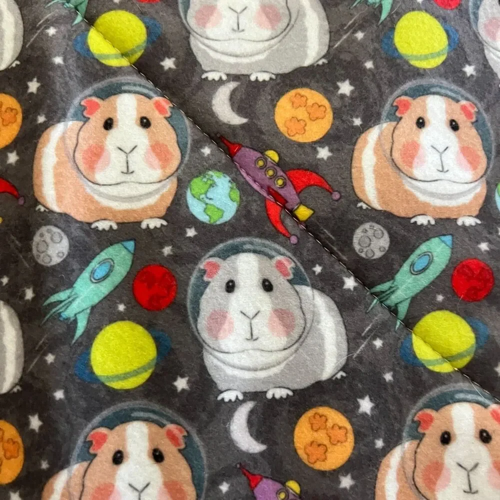 Guinea Pig P Piddle Pads Washable Fleece 12” Pair Lot 2 New Astronauts